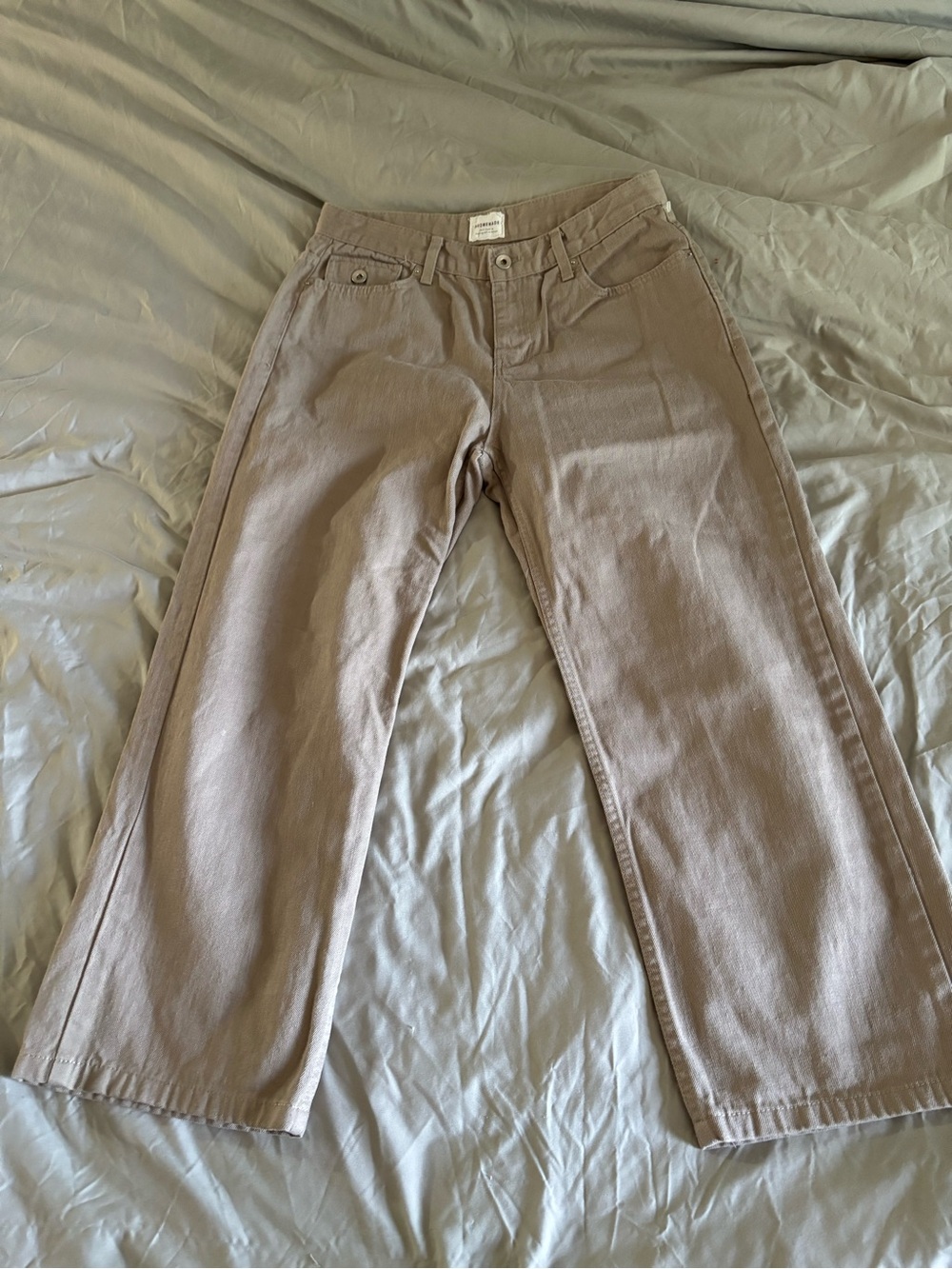 Promenade Taupe Wide-Leg Jeans for Women - Relaxed Flare Korean made